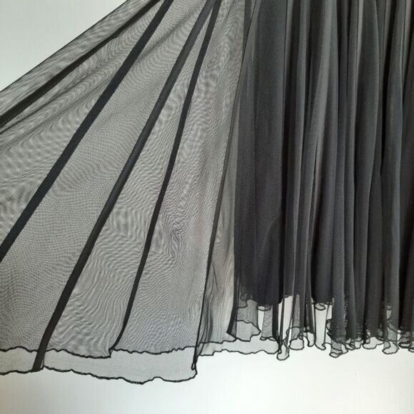 FRANK LYMAN Fit & Flare Midi Dress Black Mesh & Ribbon Sz 4 - Picture 7 of 16